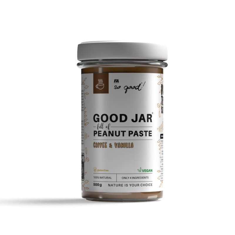 So good! GOOD JAR® full of peanut paste with coffee and vanilla 500 g