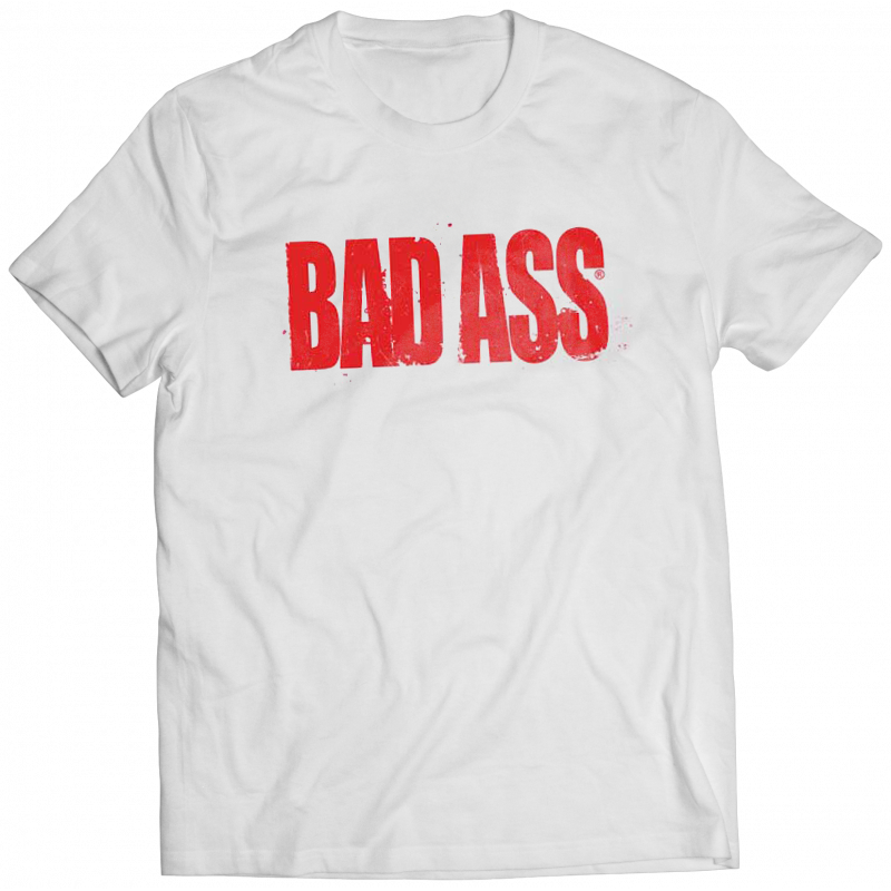 BAD ASS® T-SHIRT NEW WHITE/RED